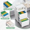 INFURNIC Decorative Storage Cabinet 2 Drawer Mobile File Cabinet with Lock for Office Use, White, 20"*17"*28" - 3 of 4
