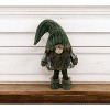 HomeRoots 30" Dark Green Fabric Christmas Standing Gnome Tabletop Sculpture - 2 of 4