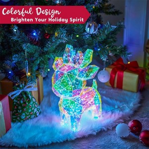 Joyfy "15" Prismatic Reindeer Light - 150 LED Cool White Iridescent Decor for Holiday & Christmas Eve - 1 of 4