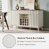 SinCiDo 60" Modern Fluted Wine Bar Cabinet, Coffee Bar with Wine & Glass Rack, 3 Drawers & Adjustable Shelves, Buffet Sideboard - 2 of 4