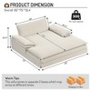 Lycvki Chenille Lazy Sofa Oversized Chaise Lounge with Detachable Design and Large Pillows - 4 of 4