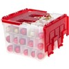 IRIS USA Ornament Storage Box, Plastic Organization Container Bin, Clear/Red - image 3 of 4