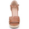 BLISSFUL STEP Women's Ankle Strap Wood Wedges Open toe Wedge Sandals - 2 of 4