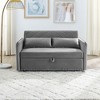 NicBex 3-in-1 Adjustable Velvet Sleeper with Pull-out Bed, USB Port, 2 Lumbar Pillows and Side Pocket - 3 of 4