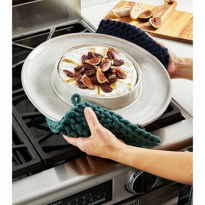 Stinson Gray Stoneware Party Size Brie Baker