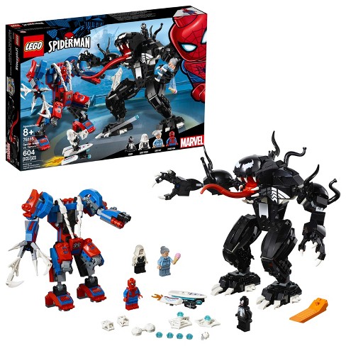 Lego Marvel Spider Mech Vs Venom Ghost Spider Superhero Playset With Web Shooter 76115