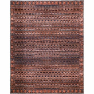 Voss Transitional Oriental Red/Brown/Blue Area Rug