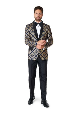 Suitmeister Men's Christmas Suit - Art Deco Deep Navy Blue : Target