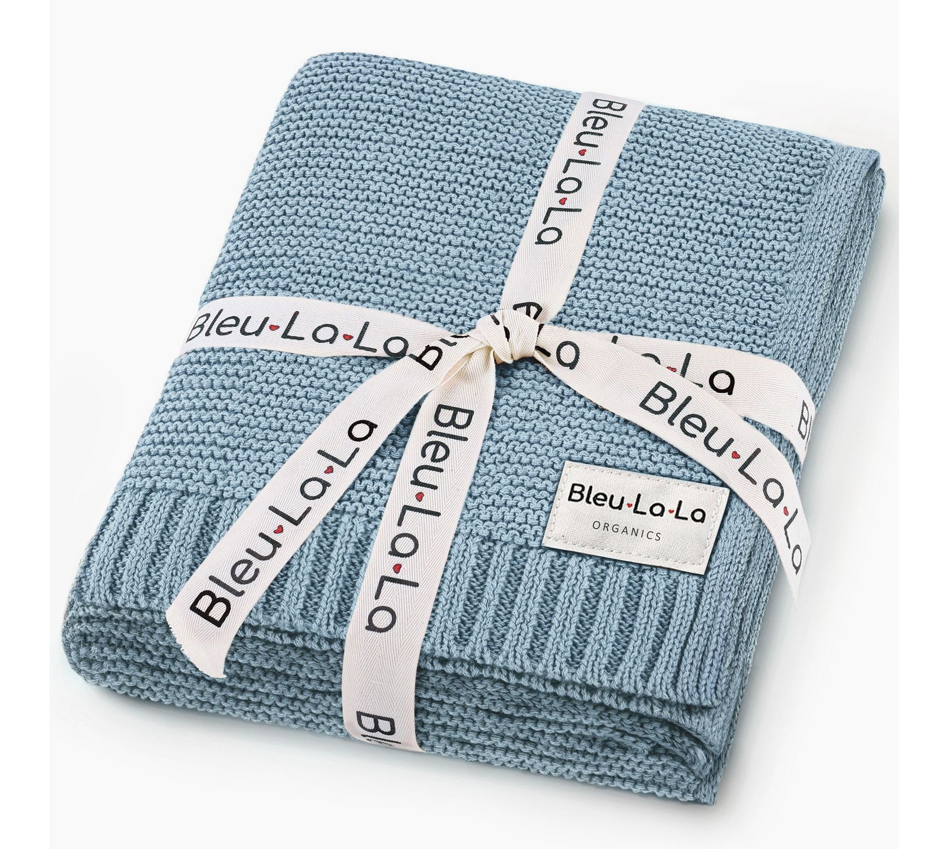 Bleu La La 100% Luxury Organic Cotton Baby Swaddle Blanket for Newborn and Infant Boys and Girls - Sky Blue