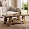 Hommoo Farmhouse 2-tier Coffee Table with Storage Rustic Brown - 3 of 4