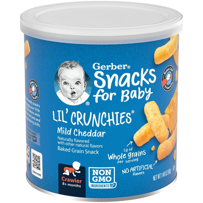 Gerber Lil&#39; Crunchies Mild Cheddar Baked Corn Baby Snacks - 1.48oz, 3 of 10
