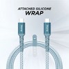 iHome 6' USB-C to USB-C Cable, Nylon Braided with Cable Wrap, Blue - 4 of 4