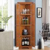 72" 4-Tier Corner Pantry Cabinet with 8 Doors & Shelves, Tall Farmhouse Storage for Kitchen, Bathroom, Living Room, Entryway - 3 of 4