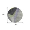 Sage Green And Charcoal Abstract Washable Indoor Outdoor Area Rug - 3 of 4