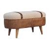 TiramisuBest Contemporary Bench in Silver Metal and Camel Faux Leather, 18.0"L Entryway Bench - 4 of 4