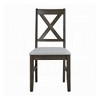Royal Hampton Dining Chair Set of 2, X Farmhouse Back, Padded Gray and Beige - 3 of 4