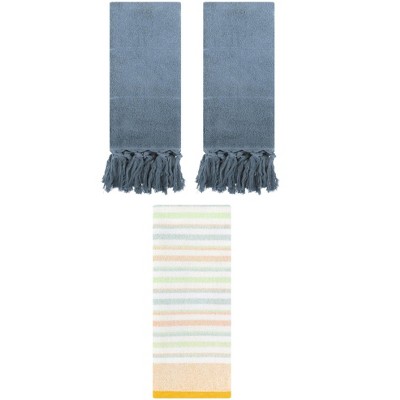 REGALWOVEN 3 Packs Cotton Absorbent Soft Hand Towels for Bathroom