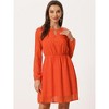 INSPIRE CHIC Women's Choker V Neck Vintage Flared Gilding Metallic Shiny Star A-Line Dress - 3 of 4