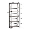 VECELO Folding Bookshelf, 5 Shelf Folding Bookcase, Industrial Metal Freestanding Shelves Rack Organizer for Living Room or Bedroom, Brown - 3 of 4