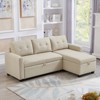 FONTOI Pull-out Sofa Bed, Convertible Sleeper with with Storage Chaise and Back Cushions, L-shaped Sofa for Living Room Home, Beige, 81.5"*33.75"*52" - 2 of 4