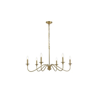 Elegant Lighting Rohan 36 inch chandelier in Satin Gold