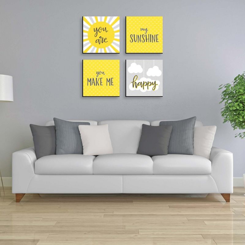 Big Dot of Happiness You are My Sunshine - Kids Room, Nursery Decor and Home Decor - 11 x 11 inches Kids Wall Art - Set of 4 Prints, 5 of 9