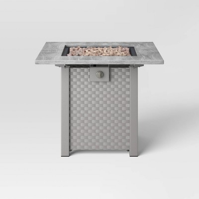 30" Square Stamped Steel Wicker Outdoor Fire Pit - Threshold™