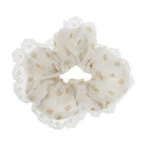Unique Bargains Polka Dot Lace Scrunchie 1 Pc - 1 of 4