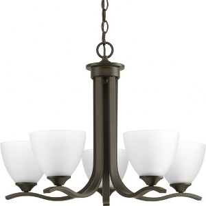 Progress Lighting, Laird Collection, 5-Light Chandelier, Brushed Nickel Finish, Glass Shades - 1 of 2