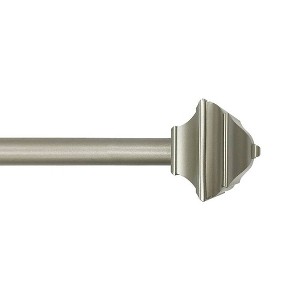 Lumi Home Furnishings 28"x48" Decorative Drapery Single Rod Set with Square finials Silver - 1 of 4