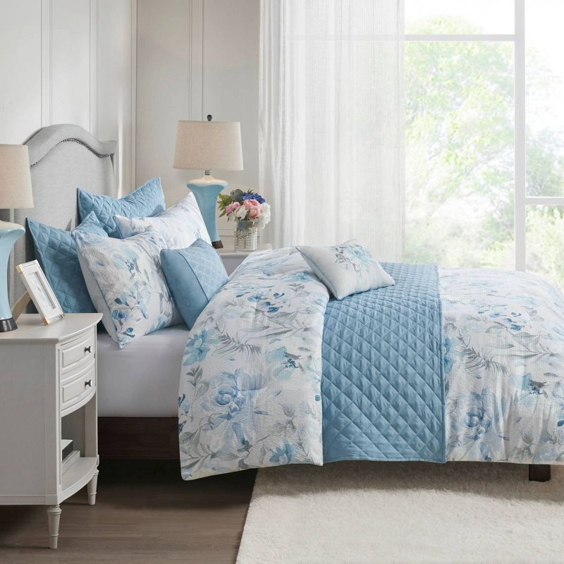 Elian Comforter and Coverlet Set Blue, 4 of 19