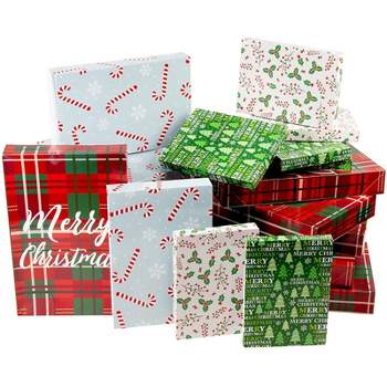  JOYIN 12 Christmas Foil Kraft Gift Boxes with 3 Sizes (Robe,  Shirt and Lingerie Boxes) for Xmas Goody Gift Boxes, School Classrooms  Party Favors Decoration, Holiday Present Wrap Décor : Health