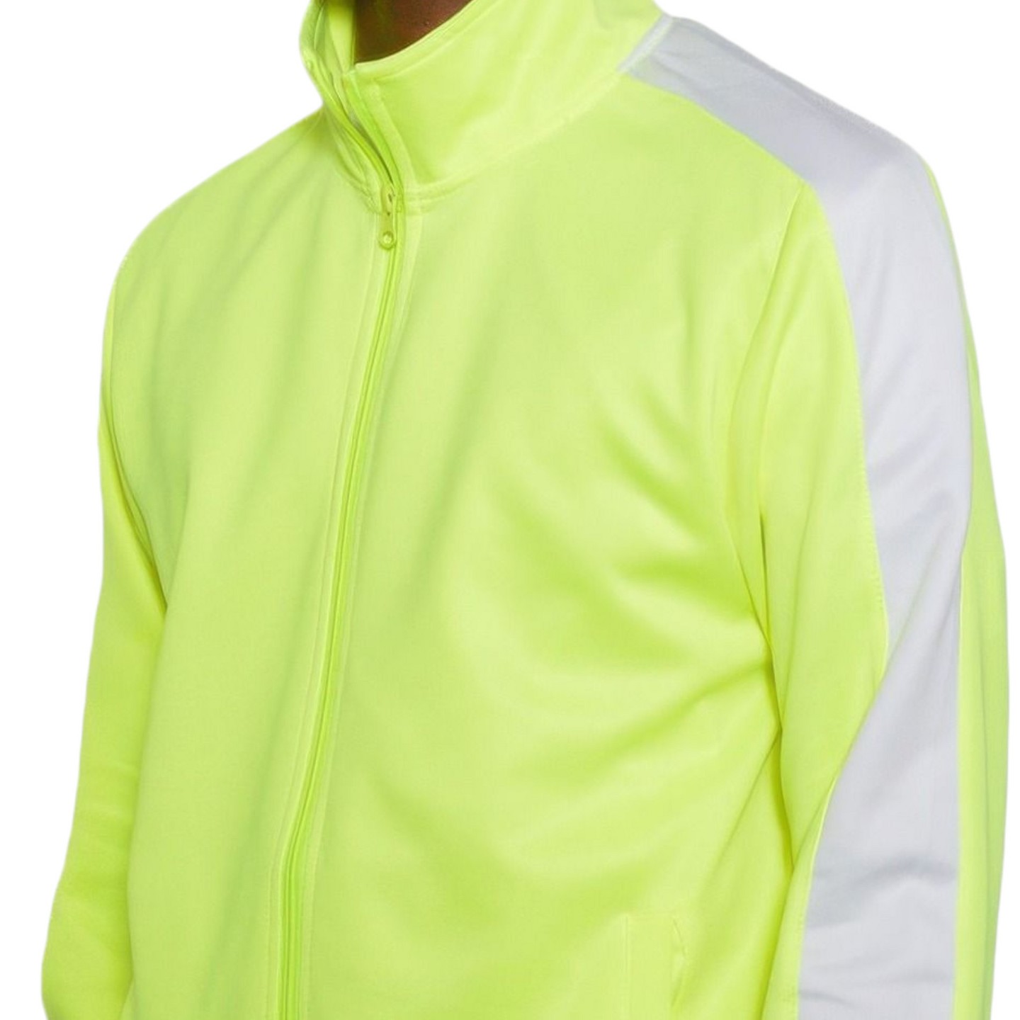 Мужская куртка Slickblue Performance Track Jacket with Full Zip Closure, Active Jacket for Gym & Running, Lime White, цвет: Лаймовый — фото 2