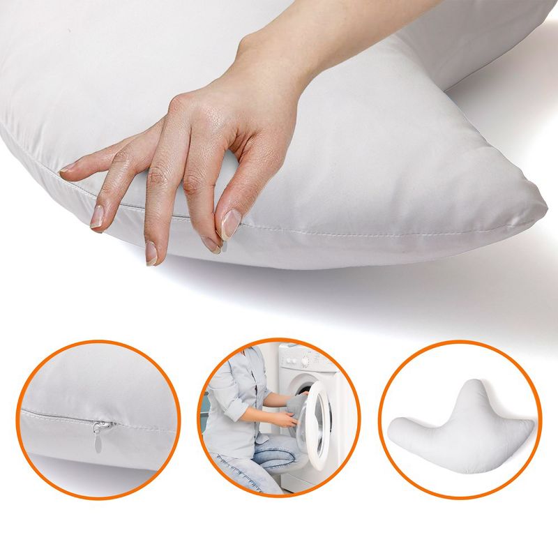 Cheer Collection Shoulder Support Pillow with Washable Cover - White, 2 of 8