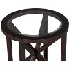 NicBex 22"/46" Round/Oval Glass Coffee Table,End Table with Tempered Glass Top,Side Table with Wood Base,Center Table for Living Room,Bedroom - 4 of 4