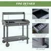 PAGED 36 Inch Potting Bench with 2 Removable Wheels and Sink,Outdoor Storage Cabinet with Drawer and Storage Spaces,Potting Table for Garden - 4 of 4