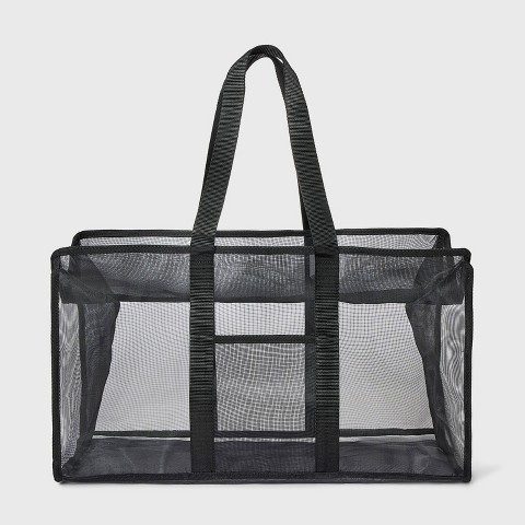 Shade & Shore Packable Zip Top Mesh Tote Handbag - Shade & Shore™ Black