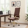 LeisureMod Benmar High-Back Leather Office Chair with Swivel, Tilt, Adjustable Height, Ergonomic Design for Home Office, Study, or Workspace - 2 of 4