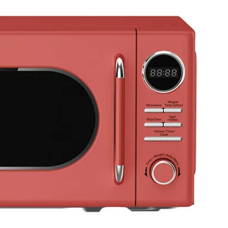 Magic Chef 0.7 Cubic Feet 700 Watt Classic Retro Touch Countertop Microwave with 10 Power Levels, 9 Auto Cook Menus, and Glass Turntable, Red, 4 of 6