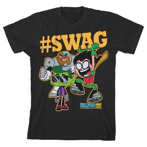 Teen Titans Go #Swag Black Graphic Tee Toddler Boy to Youth Boy - 1 of 1