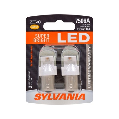 Sylvania Zevo 7506 Amber LED Super Bright Interior and Exterior Turn and Park Light Mini Light Bulb Set, 2 Pack