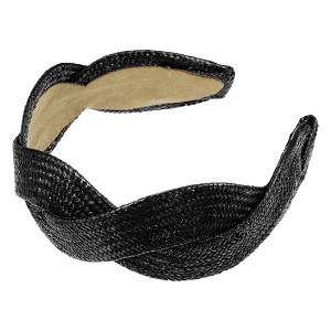 Unique Bargains Women's Fashion Straw Wide-side Headband 6.30"x2.17" 1 Pc - 1 of 4