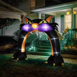 VINGLI 9FT Tall Halloween Inflatables Outdoor Decorations, Blow Up Scary Black Cat Halloween Yard Decorations, Built-in LED Lights - 1 of 4