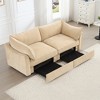 2 Seater Sofa With Polyesterll out Storage Drawers Under Each Seat, ,2-Seat Loveseat With Excellent Storage Space, Suitable for Small Living Rooms - 3 of 4