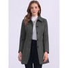Allegra K Women's Collar Long Sleeve Single Breasted Winter Long Coat - 3 of 4