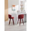 CAVINAS Velvet Bar Stools with Footrest Set of 2,Counter Stools with Tufted Backrest and Solid Wood Legs,Kitchen Chair for Kitchen Island - 4 of 4