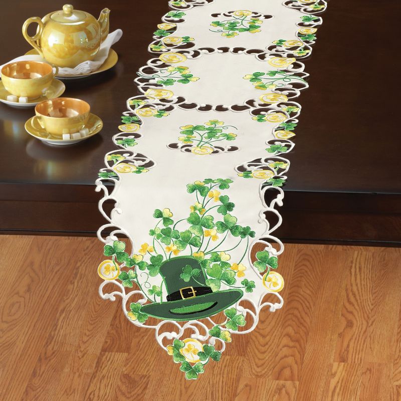 Collections Etc St. Patrick's Day Table Linens with Shamrocks & Leprechaun Hats, 2 of 3