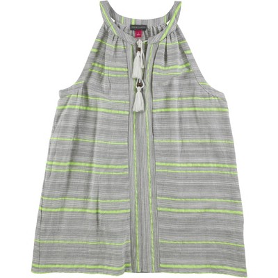 Vince Camuto Womens Tassle Tie Halter Blouse Top