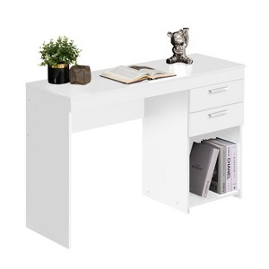 Gulches Home Office Workstation with Storage ¨C Contemporary Design, 2 Pullout Drawers, Open Shelf & Spacious Tabletop for Productivity - 1 of 4