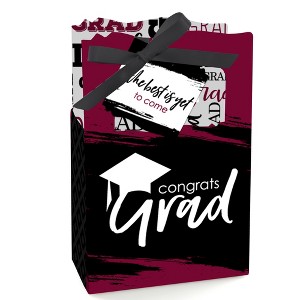 Big Dot of Happiness Maroon Grad - Best is Yet to Come - Burgundy  Graduation Party Favor Boxes - Set of 12 - 1 of 4